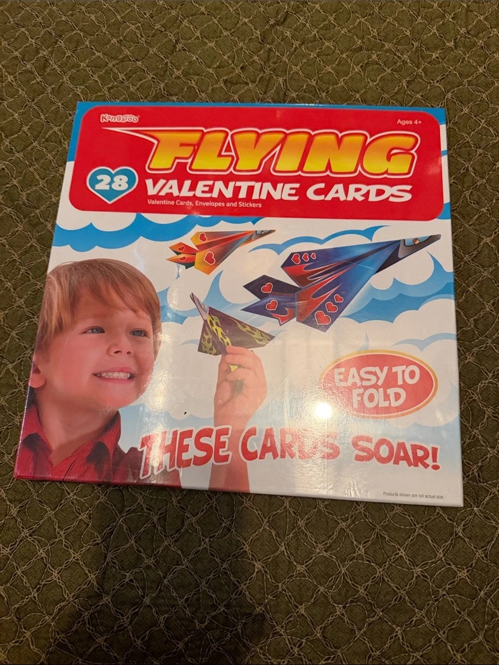 kangaROOS Flying Valentine Cards - Red, Blue, Yellow